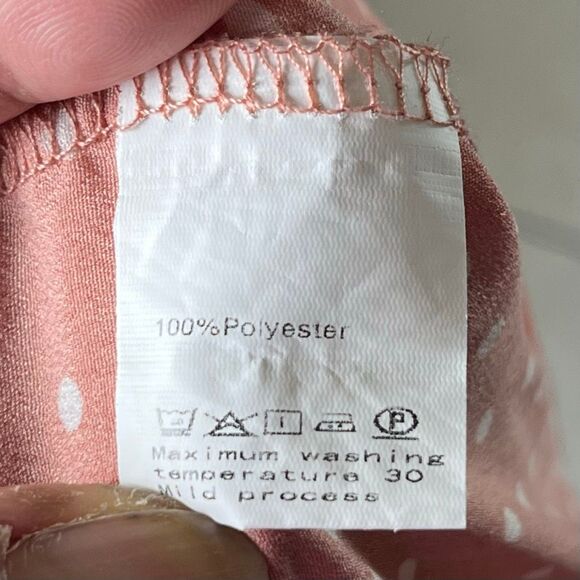 Exlura Women’s High Waist Pink Polka Dot Pleated Maxi Skirt Size XL - Picture 6 of 6